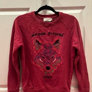 Maison Kitsune Bordeaux colored sweater